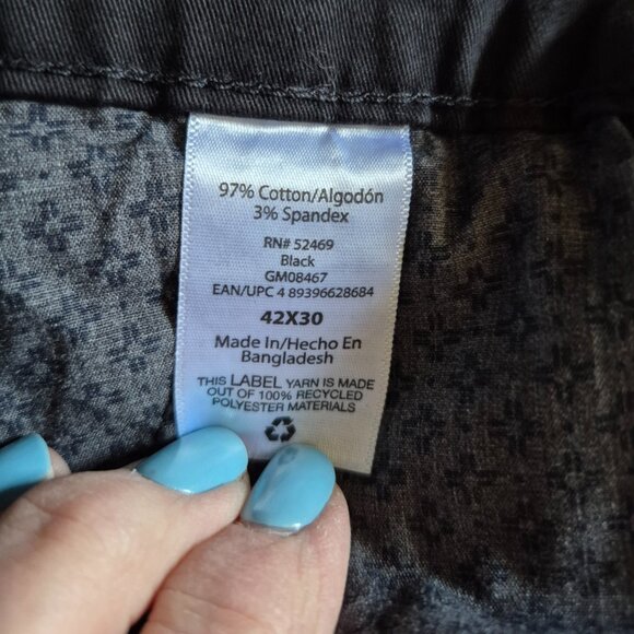 George Slim Fit Pants Men's 42x30 Black Stylish Comfort Stretch - Picture 4 of 7